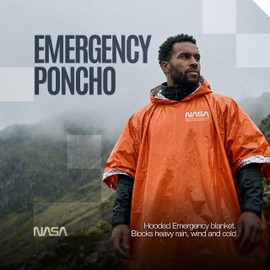 NASA Emergency Poncho – Anti-Tear Mylar™ Blanket (4-Pack, Solar Orange)