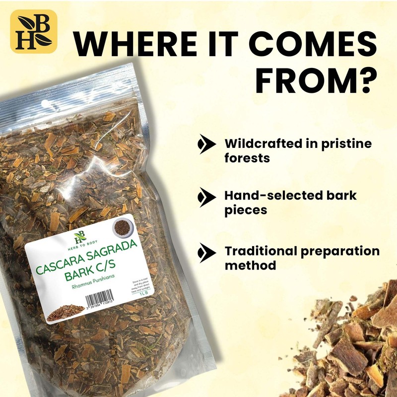 Herb To Body Cascara Sagrada Bark Cut & Sifted –