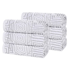 Superior Cotton Hand Towel Set, Quick Dry, Small Towels, Plush Soft Absorbent Bathroom Basics, Home Essentials, Spa, Salon, Hotel, Kitchen, Luxury Quick Drying, Set of 6, Jasper Collection, Platinum