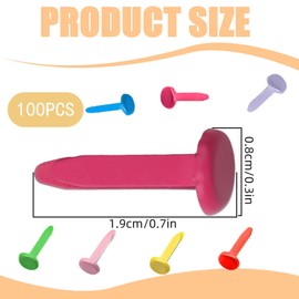 leersao Pattern Bag Clips Pattern Clips Metal Pack of 100 Round Head Clips Mini Brads Lightweight and Reusable for School Office Paper Letter Clips Crafts DIY