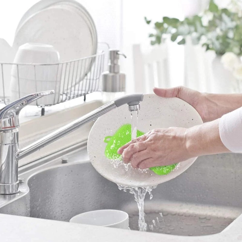 OstWony 3PCS Silicone Dish Sponges – Food-Grade, Multi-Purpose & Gentle