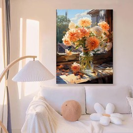 SYUDOO Flower Diamond Art Kits for Adults, 5D Flowers Diamond Painting Kits for Adults Beginners,DIY Full Drill Diamond Dots for Gift Wall Decor and Relaxation Gem Arts 12x16 inch ﻿