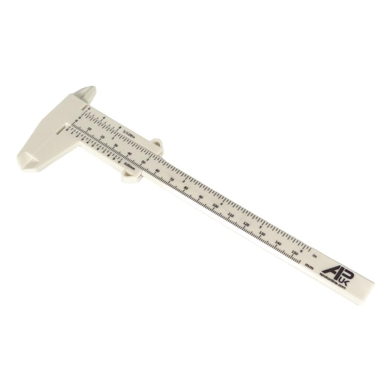 APUK 5x Vernier Caliper Scale White Plastic Measuring Gauge Tool