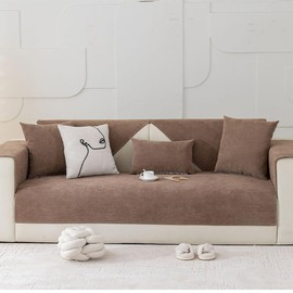 Waterproof Sofa Cover - Cream Color Sofa Slipcover for Sofas, Armchairs, Settee, Couch Cover for Dogs Cats Pets Non Slip Durable Fabric Furniture Protector