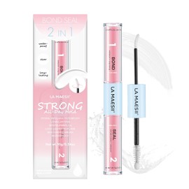 LA MAESII Adhesivo y Sellado de Pestañas 0.34 fl oz, Pegamento de Pestañas en Racimo Impermeable, Adhesivo de Pestañas de Larga Duración para Racimos de Pestañas, Adhesivo de Pestañas de Secado Rápido Se seca transparente, de larga duración 72H+, sin láte