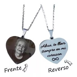 yaaj diseños Dije Corazon Fotografía Grabado Personalizado P/ Mamá Madre