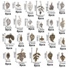 PandaHall 184 Pieces 23 Styles Leaf Charms Pendants, Tibetan Tree