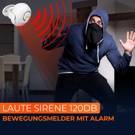 Tiiwee PIR motion sensor alarm with remote control 125 dB expandable alarm system security technology burglary protection