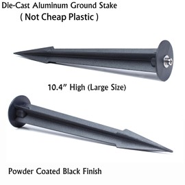 Aluminum Metal Ground Stake Spike Replacement for 3W-120W Outdoor Garden Spotlight Pathway Flood Wall Washer Solar Light,Low Voltage Landscape Light,10.4 inches Large Size
