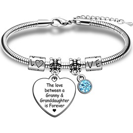 JMIMO Granny Granddaughter Bracelets For Women Girls Adjustable Snake Bangle Bracelets Gifts for Granny Granddaughter Birthday Christmas Family Jewellery