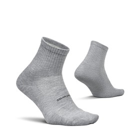 Feetures High Performance Max Cushion Quarter Tall Sock for Women & Men - Moisture-Wicking Athletic Socks - Light Gray - L (1 Pair)