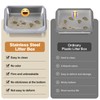 TownTime Stainless Steel Litter Box with Lid,Metal Litter Box for