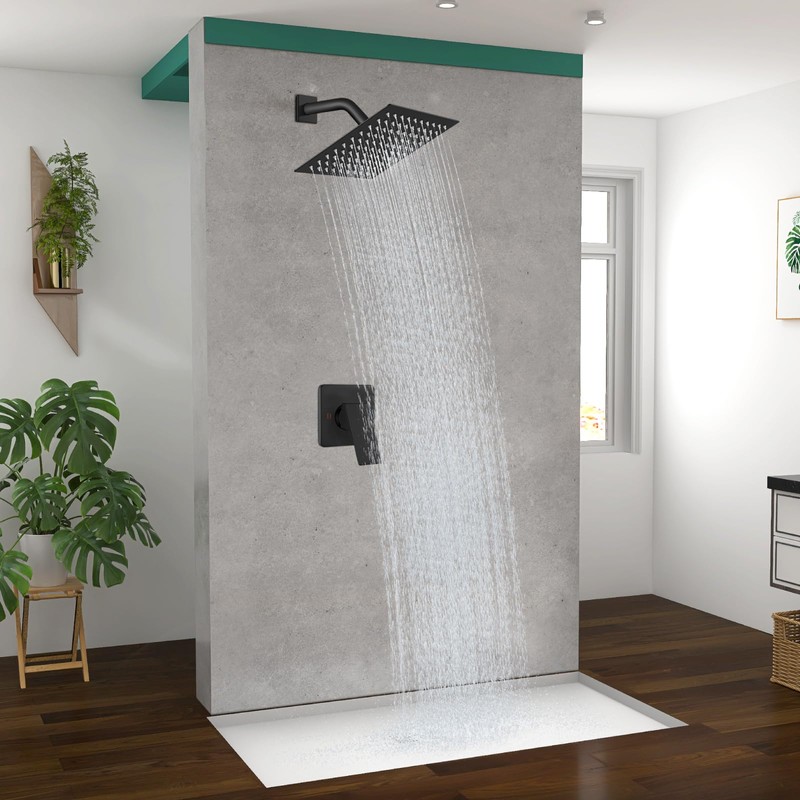 Heyalan Shower Head and Handle Set Square Shower Faucet Set
