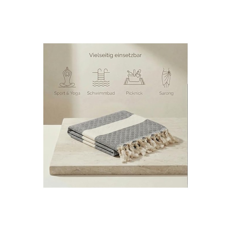 100% Cotton Hammam Towel 180 x 100 cm - Sauna
