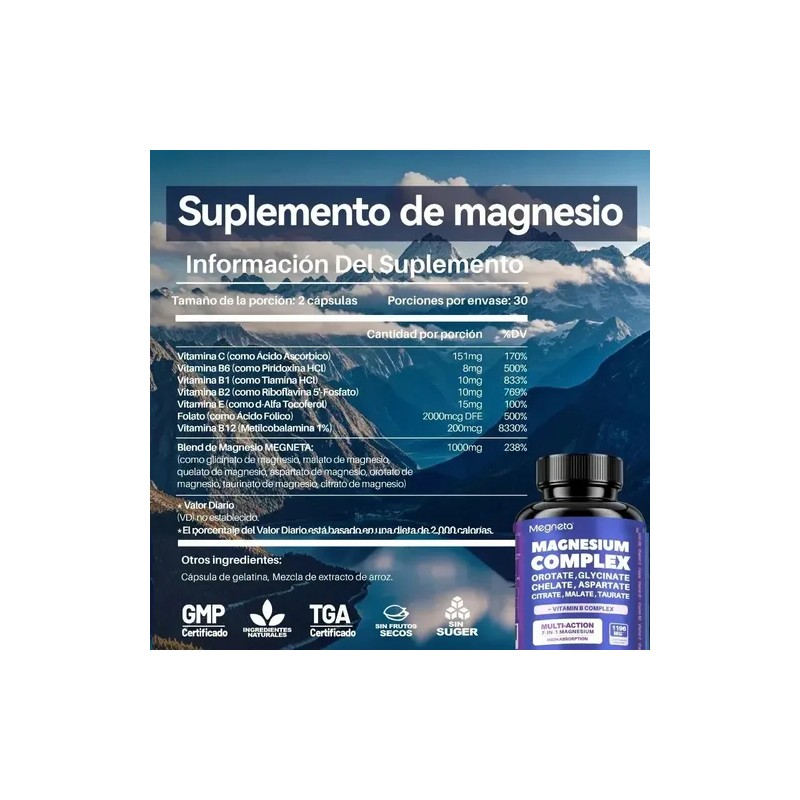 Megneta Complejo Magnesio Glicinato Malato