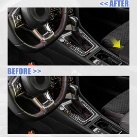 Unifizz Black Faux Leather Center Console Cover Armrest Protector Cover Pad Replacement for Volkswagen Golf 7 MK7 2013-2018 Red Stitches Arm Rest Cover