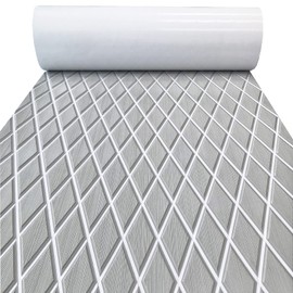 KXKZREN EVA Foam Boat Flooring Decking Sheet 6mm Thick Diamond Anti-Slip Marine Flooring Mat Self Adhesive Deck Pad for Bass Boat Yacht Motorboat RV Cooler Tops, 74.8"x27.6"