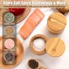 Salt Container Set of 2 - Round Bamboo Salt Cellar