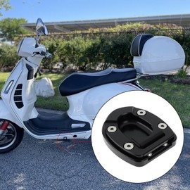 Be In Your Mind Motorcycle Stand Extension Pad Side Stand Plate Pad Compatible with Vespa GTS GTV GT Beverly400s Black