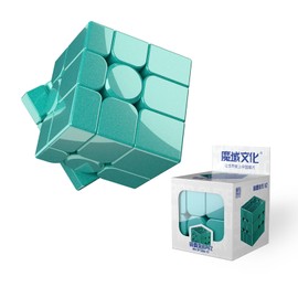 Moyu Mirror Cube V2, 3x3 Stickerless Cube 3x3x3 Speed Cube Original, Traditional 3D Puzzle Speedcube for Kids, Teenagers (Green)