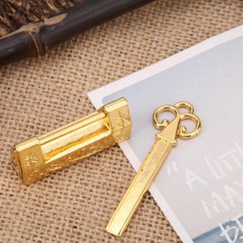 Chinese Flower Bird Padlock Vintage Carved Latch Lock Decorative Lockntique Padlocks with Keys for Jewelry Box Drawer(Golden) Other Collectibles