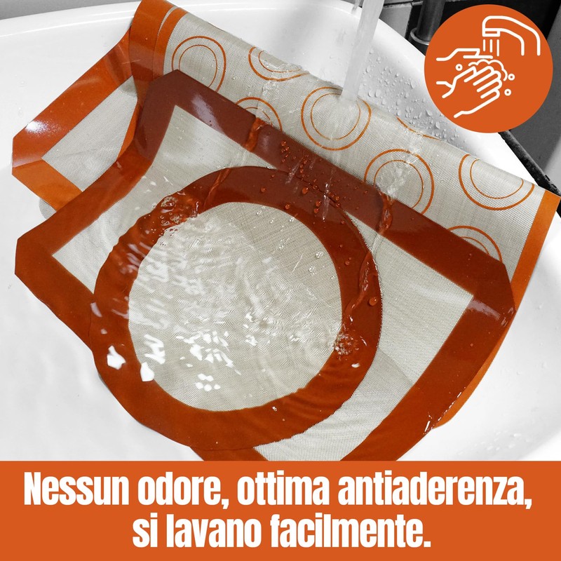 5 Stück Backmatten aus Antihaft-Silikon. Mikroperforierte Backmatte für Backofen. Wiederverwendbare