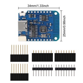 10pcs WeMos D1 Mini V4.0.0 Type-C USB WiFi Internet of Things Board Based ESP8266 4MB Compatible with Arduino MicroPython Nodemcu (V4.0.0 Type-C)