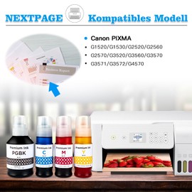 Nextpage GI-51 GI51 Ink Compatible with Canon GI-51 for Canon PIXMA G1520 G1530 G2520 G2560 G2570 G3520 G3560 G3570 G3571 G3572 G4570 (4 Packs, Black Cyan Magenta Magenta Magenta Yellow Yellow