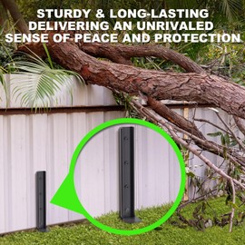 Thicker Fence Post Repair Anchor Kit, One-Piece Heavy Duty Steel Fence Post Stakes, Repair Tilted Broken 4x4/6x6 Wood Posts(4Pack/Black)