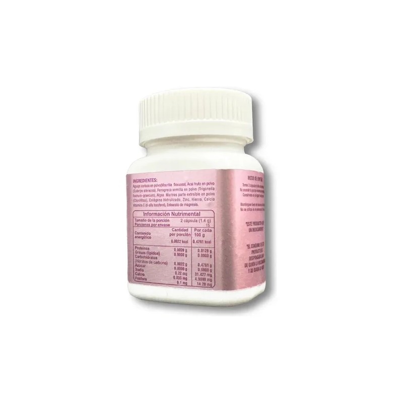 F Femme Aguaje Colageno Hidrolizado (30 Caps) Naturacastle Sabor Sin