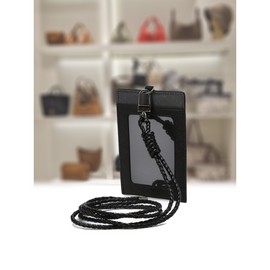 Hazzys (대구신세계)BASIC 블랙 솔리드 목걸이형 카드홀더 HJHO4E605BK (Daegu Shinsegae) BASIC Black Solid Necklace-Type Card Holder HJHO4E605BK