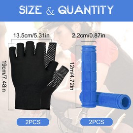 NVGVUP 1 Pair Anti-slip Bike Handlebar Grips, Universal Bike Grips, Soft Rubber Cycling Handle Grips, Shock-absorbing MTB BMX Grips for Outdoor Cycling, Bicycle Race (Blue)