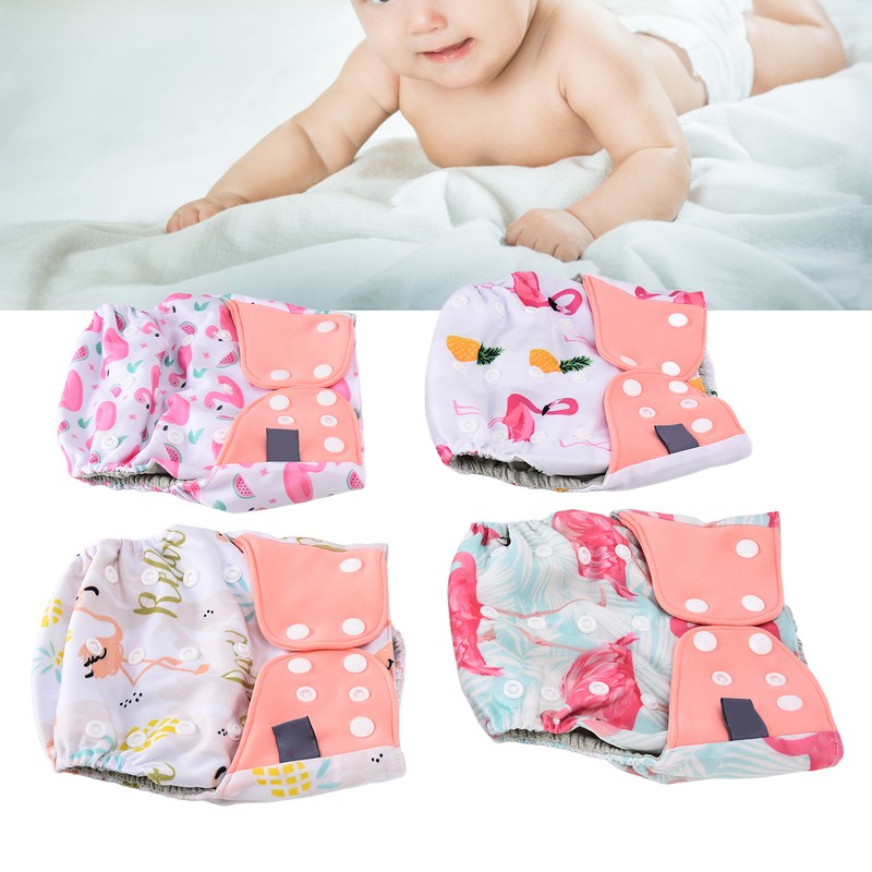 4 Pcs Baby Cloth Diapers Adjustable Washable Reusable Diapers for