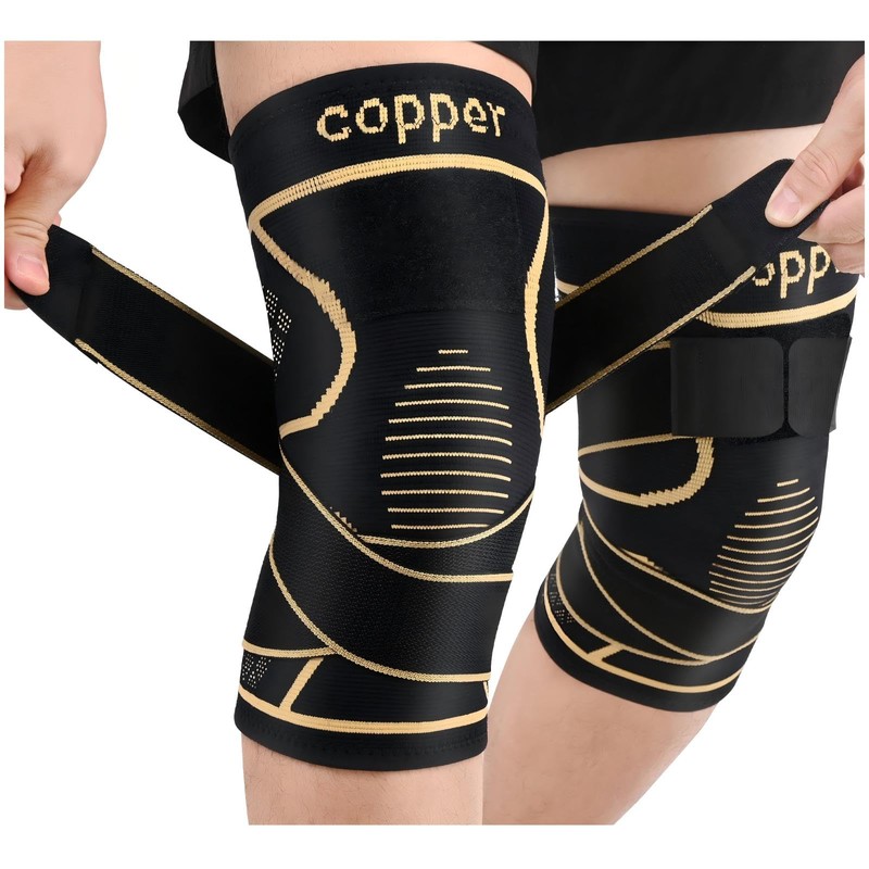 JHVW Copper Knee Brace for Women Men 2-Pack, Knee Compression