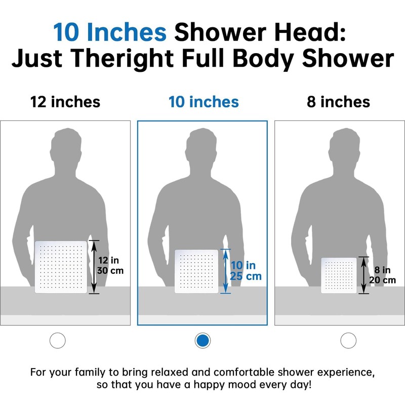 G-Promise All Metal 10 Inches Rainfall Shower Head with Handheld