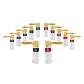 Sewell Silverback Right Angle Banana Plugs, 6 Pairs Quick Connect Gold Plated Speaker Plugs 90 Degree