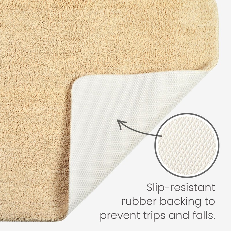 Allure Luxury Deep Pile Microfibre Bath Mat, Non-Slip, 50 x