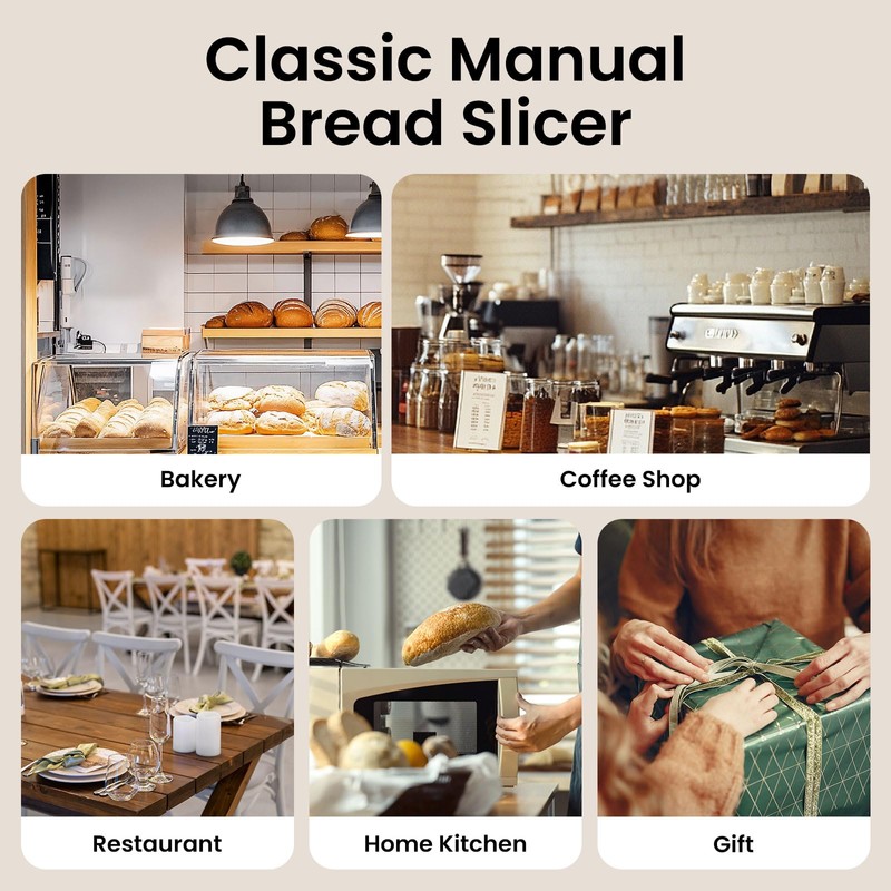 Manual Bread Slicer for Homemade Bread, Bread Cutter for Adjustable
