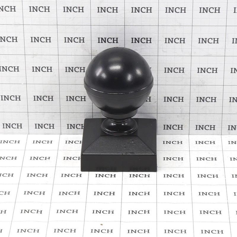 Plum Fittings 2" x 2" Square Black Aluminum Ball Post