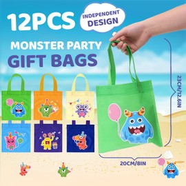 Tacobear Monster Birthday Party Bag Children's Birthday Party Favours with Gift Bags Children's Birthday Luminous Tattoo Snap Bracelet Keyring Gift Boy Children