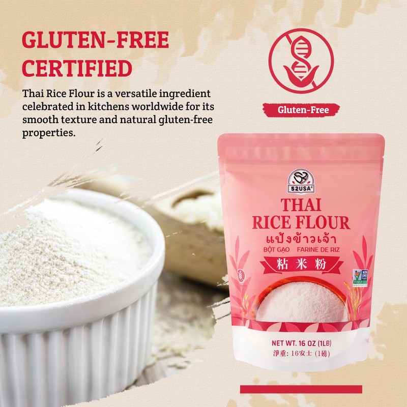 52USA Thai Rice Flour 32 Ounce (Basic), 1 Pound (Pack