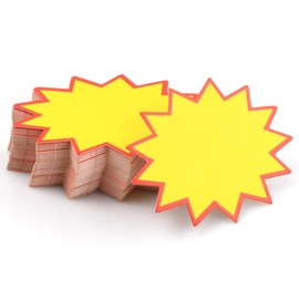 Cozlly Starburst 100 Pieces Blank Price Tags 8x11cm Retail Sign Promotional Price Card Tags for Sales Promotion, Shop, Supermarkets, Shop Shop