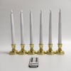 Meigic 6 Pcs Window Candles with Gold Holders, Flameless Taper