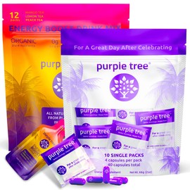 purple tree purple tree Celebration Recovery + Next Day Energy Stick Packets | 10 to-Go Party Bag Kits | Better Mornings, Natural Boost, Rapid Hydration, Happy Liver | Bachelorette, Weddings, Travel Essentials
