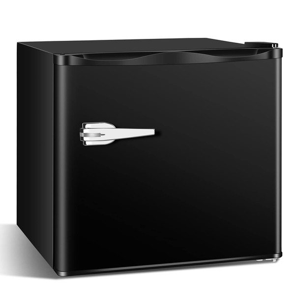 Antarctic Star Mini Upright Freezer -1.2 cu.ft Compact freezer with Removable Shelves and Adjustable Thermostat,perfect for Home/Kitchen/Office(Black)