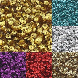24000 Pieces Sequins Diameter 3 mm 10 Colours Set Bowls Curved for DIY Clothing and Jewellery Crafts Metallic Crafts Sequin Bomb