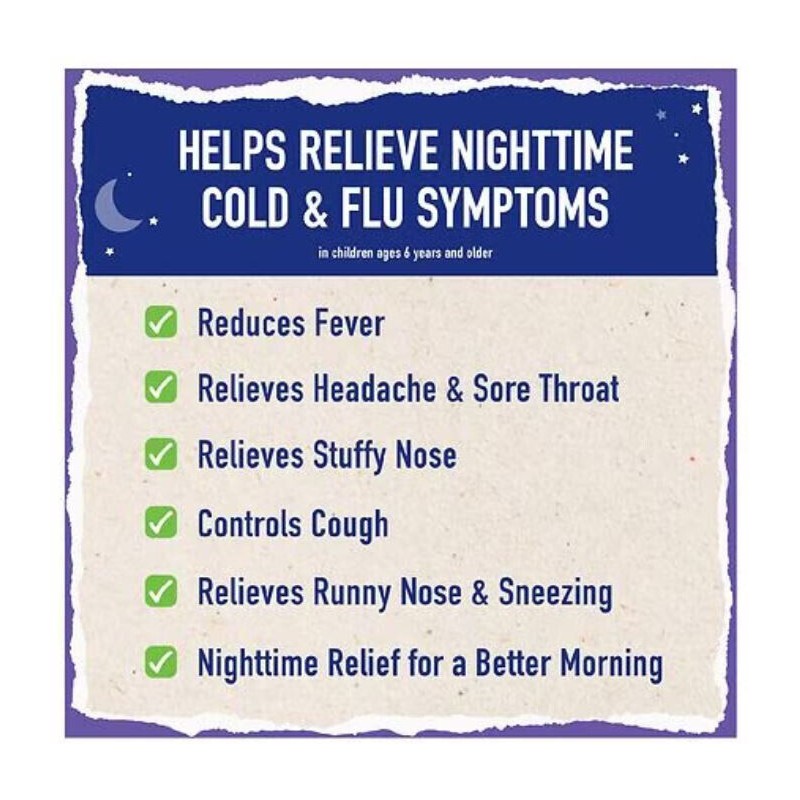 Mucinex 3X Children's Mucinex Cold & Flu Nighttime Liquid Elderberry