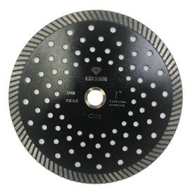 ALSKAR DIAMOND ADLGPC 7 inch Stone Cutting Premium Turbo Continuous Rim Diamond Blades for Granite (7")