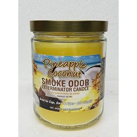 Smoke Odor Exterminator 13 oz Jar Candles Pineapple & Coconut Assorted, (4) Includes Pineapple Coconut, Pumpkin Spice, Cool Cucumber & Honeydew & Orange Lemon Splash.