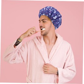 TOVINANNA 2 Pcs Men's Shower Cap for Bath Hair Beauty Hat Oxford Cloth Men Printing Caps Hair Care Bath Cap